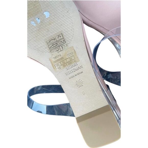 Stuart Weitzman Revolve Aleena 50 Wedge Adobe & Clear Size 9 New - Picture 8 of 8